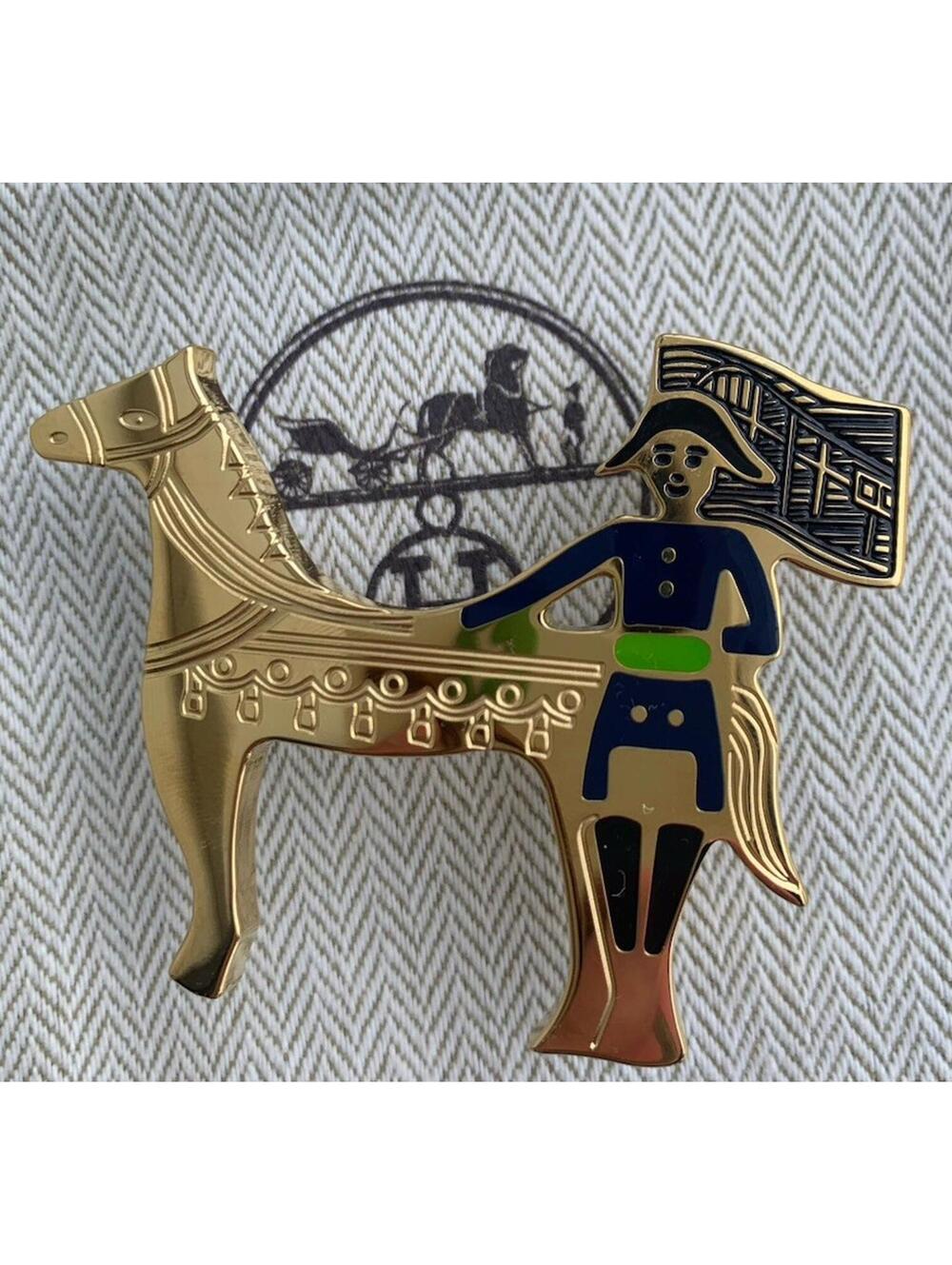 38mm Hermès H Horse Man belt buckle in gold-plated metal New Hermes